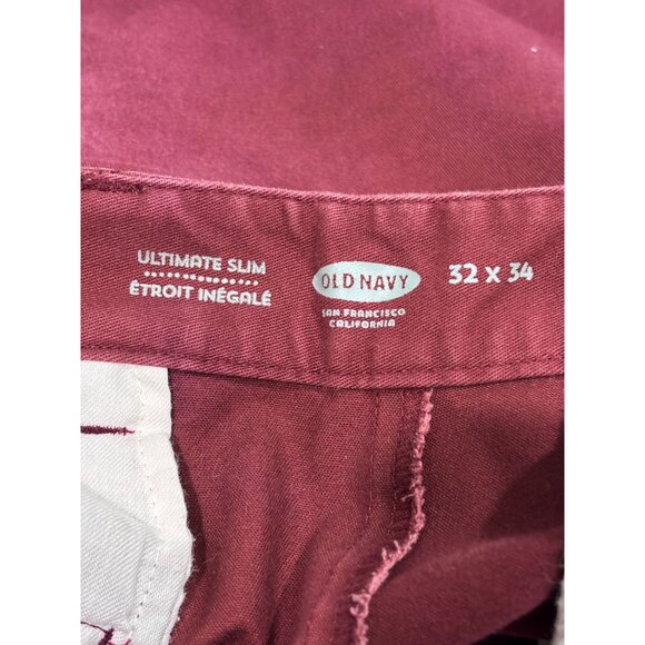 Old Navy Mens Maroon Ultimate Slim-Fit Pants 32x34 - Picture 3 of 10
